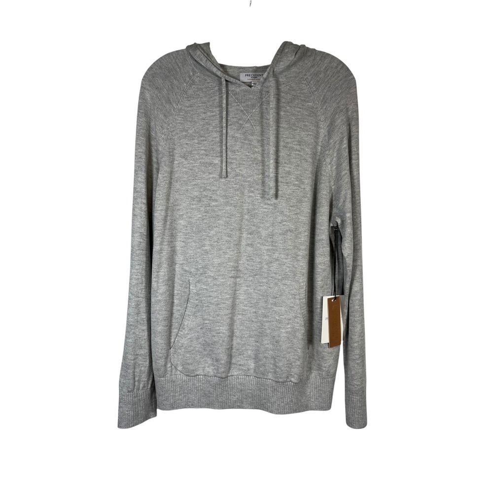 NWT Precedent Los Angeles Sz M Hoodie Men's Gray Hooded Sweater Pocket Soft New